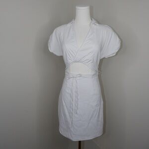 Do + Be White Collared Cutout Dress